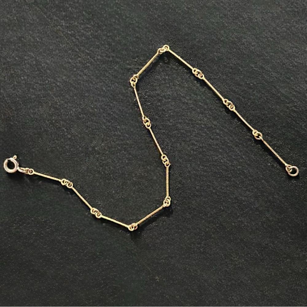 14k gold vintage bar link bracelet